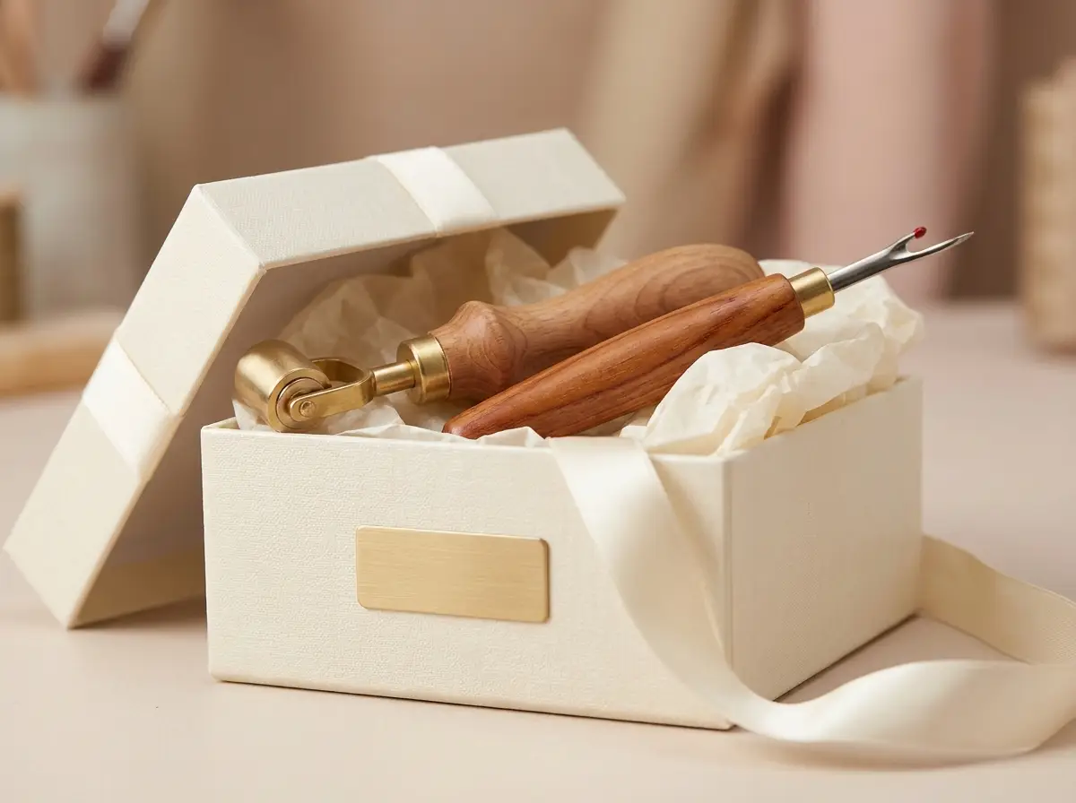 Boxed quilter gift set with seam roller and ripper